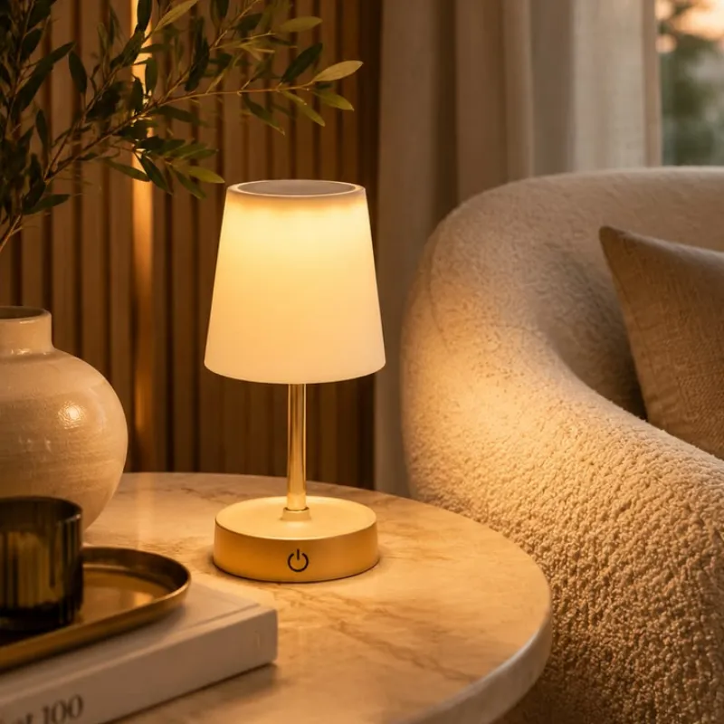 Luminária Touch Abajur Recarregável | Luz LED com Brilho e Altura Ajustável